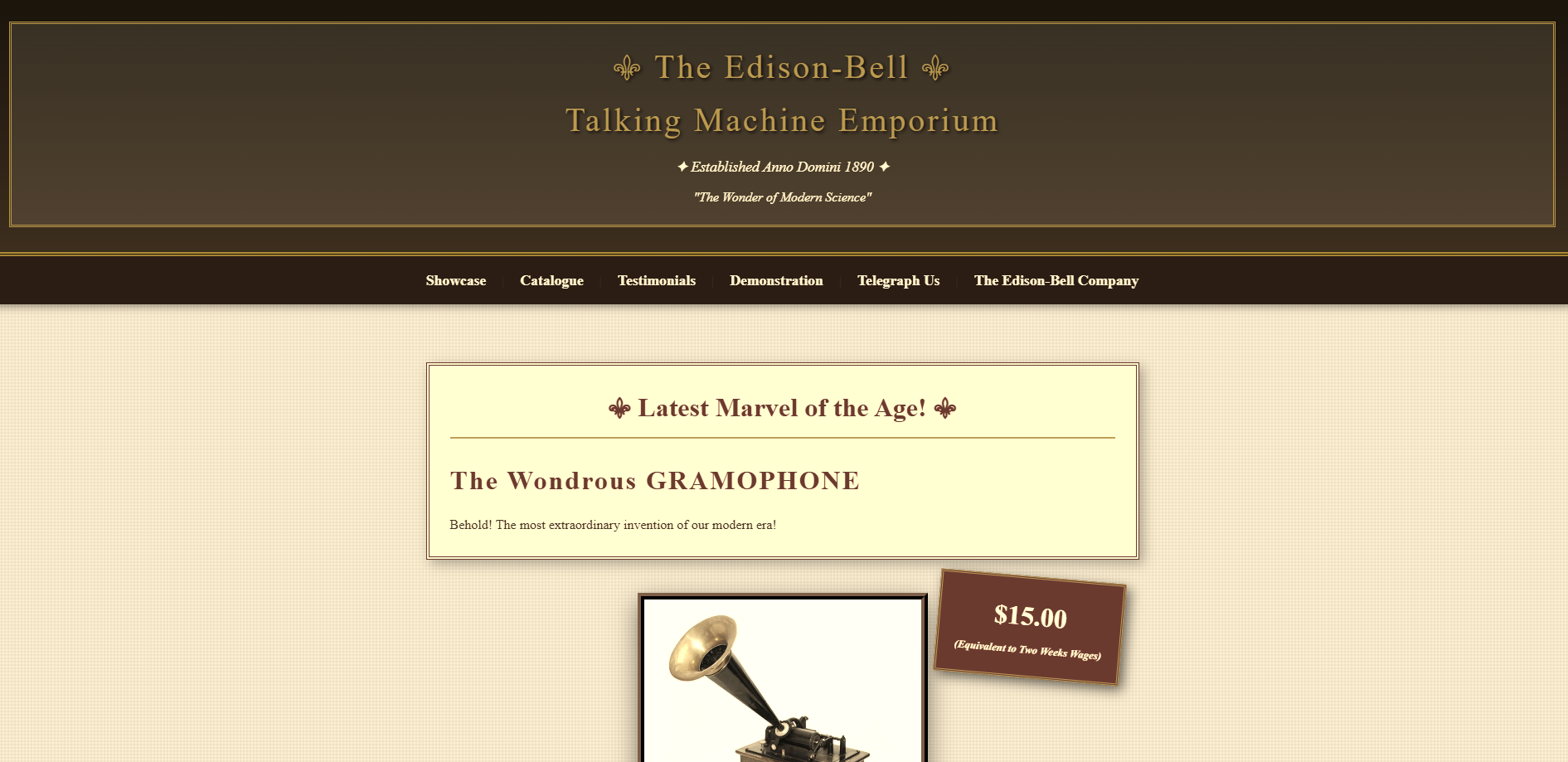 Retro-themed product landing page with vintage typography